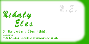 mihaly eles business card
